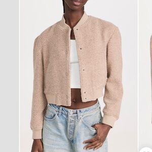 Theory Shrunken Varsity Jacket in Palomino Sz P